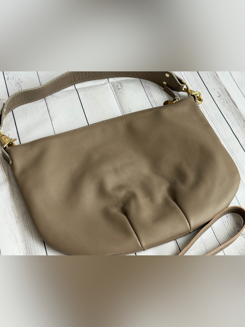 EUC - Clare V. Moyen Messenger Bag - Taupe - Picture 2 of 5